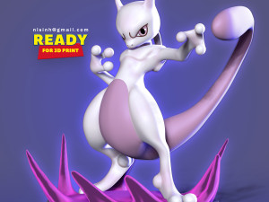 mewtwo - pokemon fanart Modelo de Impressão 3D