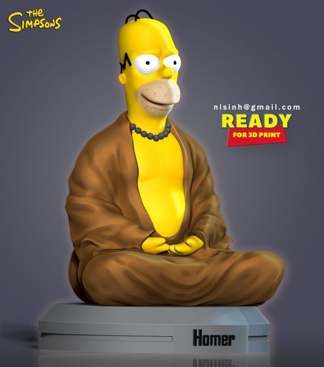 homer simpson 3D Print Model .c4d .max .obj .3ds .fbx .stl .blend 