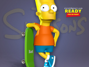 bart skateboarding 3D Print Model