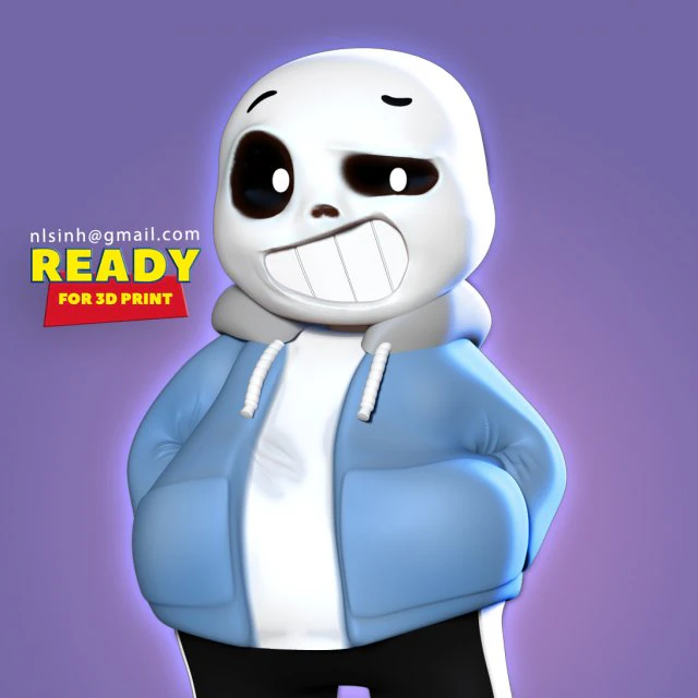 sans - undertale fanart 3D Print Model .c4d .max .obj .3ds .fbx .stl .blend