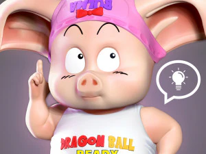 ऊलोंग - ड्रैगन बॉल फैनआर्ट 3D प्रिंट मॉडल