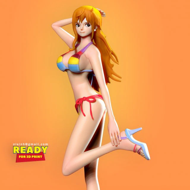 nami - one piece fan art 3D Print Model .c4d .max .obj .3ds .fbx .stl .blend 
