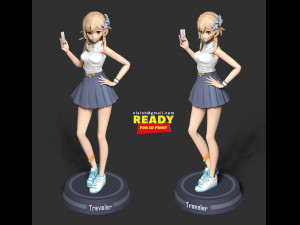traveler - genshin impact fanart 3D-printmodel
