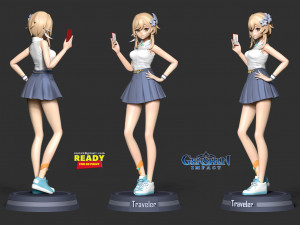 traveler - genshin impact fanart 3D-printmodel