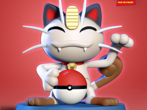 lucky meowth - pokemon fanart 3D Print Model