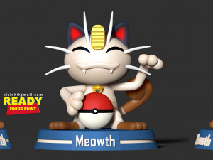 lucky meowth - pokemon fanart Modelo de impresión 3D