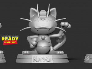 lucky meowth - pokemon fanart Modelo de impresión 3D