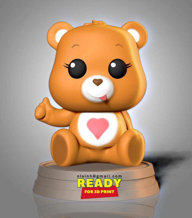tenderheart bear 3D Print Model .c4d .max .obj .3ds .fbx .stl .blend 
