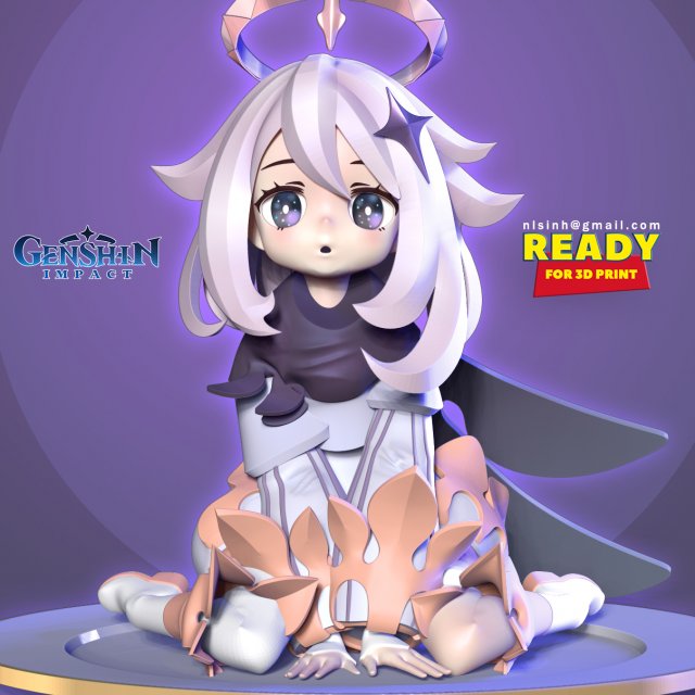 paimon - genshin impact fanart Modelo de Impressão 3D .c4d .max .obj .3ds .fbx .stl .blend 