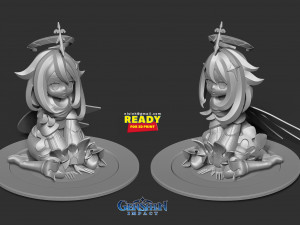 paimon - genshin impact fanart Modelo de Impressão 3D