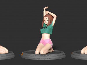 ochaco - morning stretches Modelo de Impressão 3D