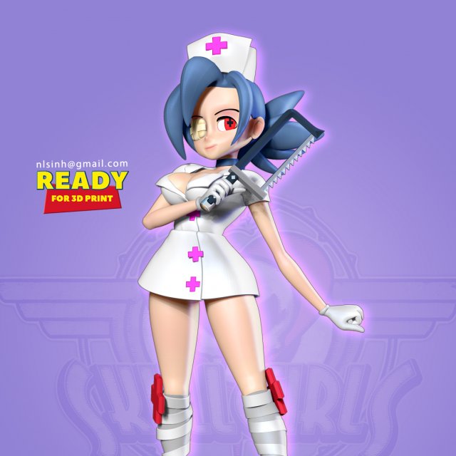 valentine - skullgirls fanart Modèles 3D en vedette .c4d .max .obj .3ds .fbx .stl .blend 