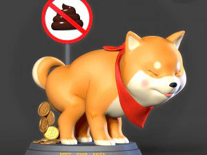 shiba dengan cryptocurrency Model Cetak 3D