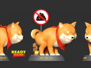 shiba with cryptocurrency 3D Print Model