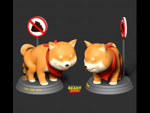 shiba with cryptocurrency 3D Print Model
