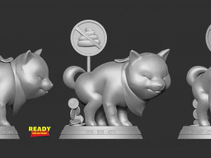 shiba with cryptocurrency 3D Print Model