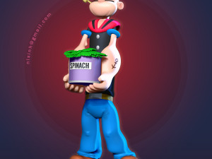 popeye the sailor 3Dプリントモデル