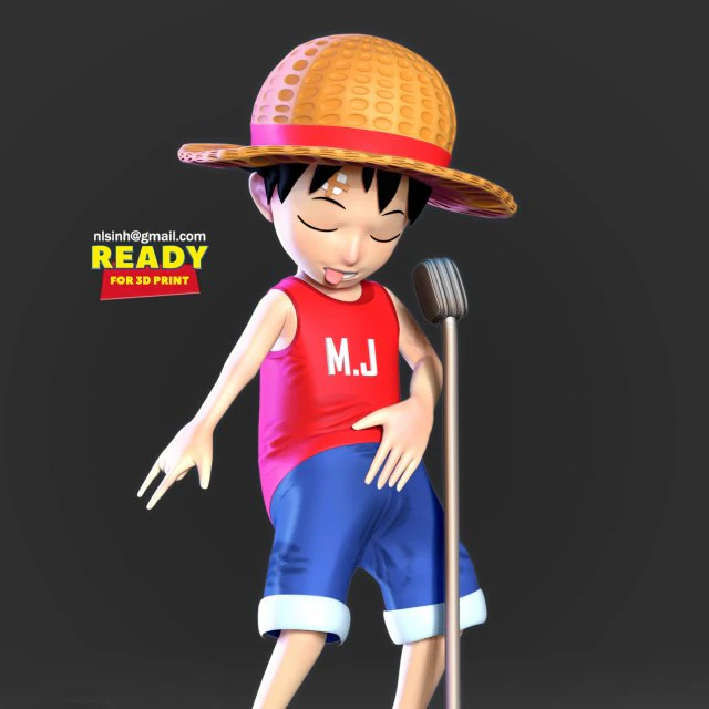kid luffy 3D Print Model .c4d .max .obj .3ds .fbx .stl .blend 