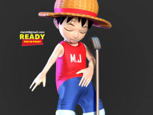 garoto Luffy Modelo de Impressão 3D