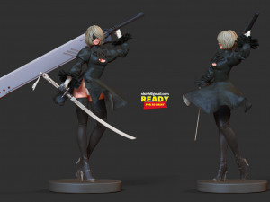 2b - nier fanart Modèles 3D en vedette