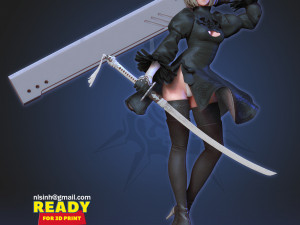 2b - nier fanart Modèles 3D en vedette