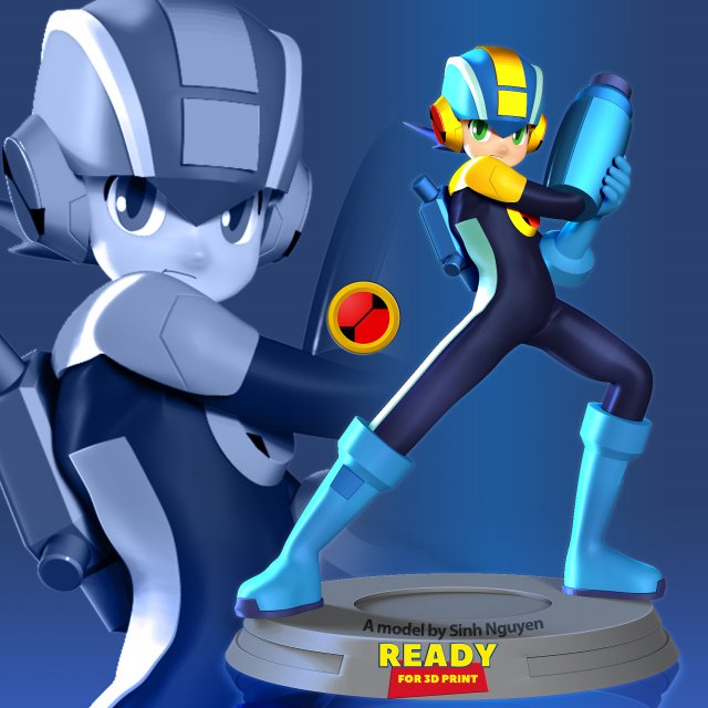 Megamanexe 3Dプリントモデル .c4d .max .obj .3ds .fbx .stl .blend 
