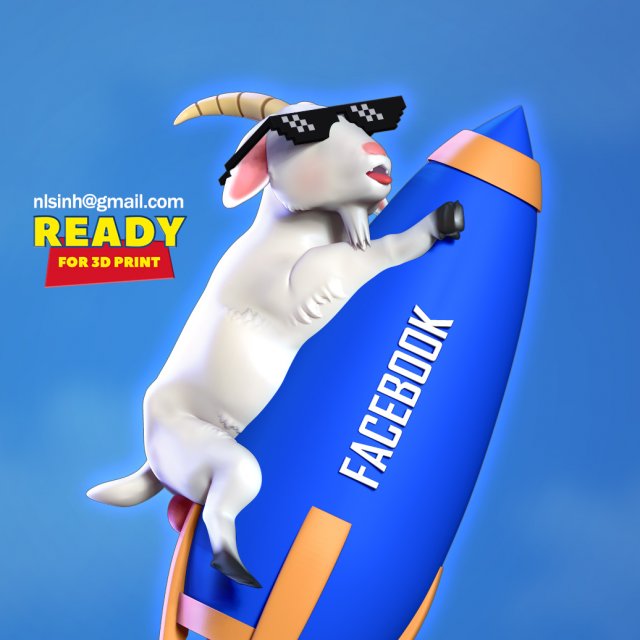 aquagoat 3D Print Model .c4d .max .obj .3ds .fbx .stl .blend 
