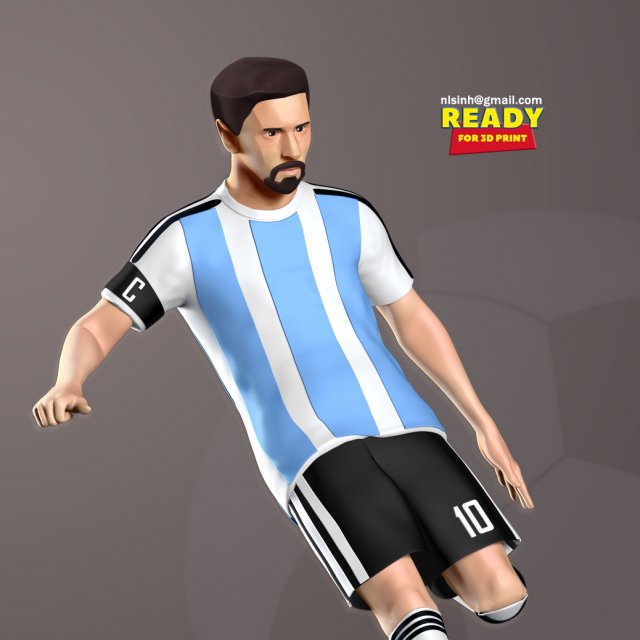 lionel messi 3D-printmodel .c4d .max .obj .3ds .fbx .stl .blend 