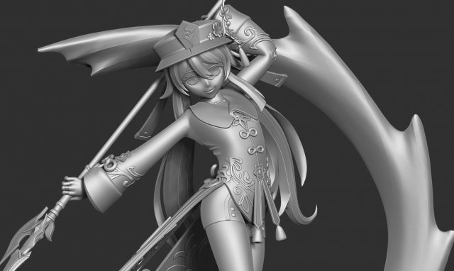 Hu Tao - Genshin Impact Fanart 3D Принт Модель In Женщина 3DExport