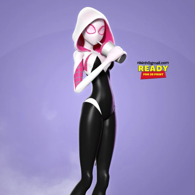 refreshment with spider-gwen 3D Print Model .c4d .max .obj .3ds .fbx .stl .blend 