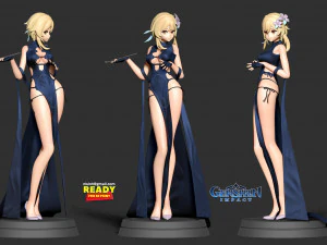 traveler in cheongsam 3D Print Model