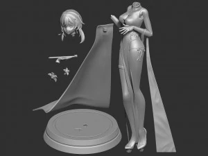 traveler in cheongsam 3D Print Model