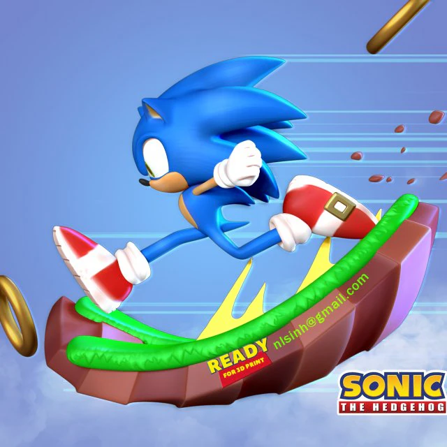 sonic the hedgehog - lightning fast 3D Print Model .c4d .max .obj .3ds .fbx .stl .blend