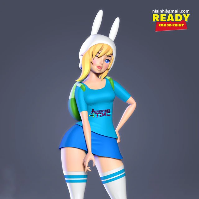 fionna - adventure time fanart 3D Print Model .c4d .max .obj .3ds .fbx .stl .blend 