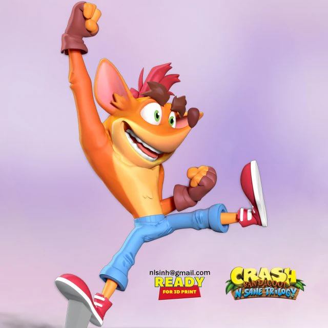 crash bandicoot 3D Print Model .c4d .max .obj .3ds .fbx .stl .blend 