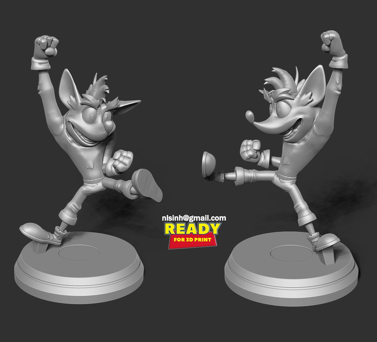 3д краш. Краш бандикут на 3д принтере модель. crash bandicoot 3d model.