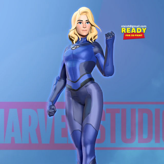 invisible woman 3D Print Model .c4d .max .obj .3ds .fbx .stl .blend 