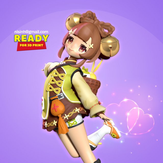 Yaoyao - Genshin Impact Fanart Modelo 3D in Niño 3DExport
