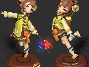 yaoyao - genshin impact fanart 3D 프린트 모델