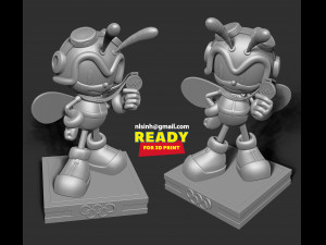 charmy bee wins gold medal at olympics Model Cetak 3D