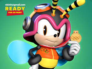 charmy bee wins gold medal at olympics Model Cetak 3D