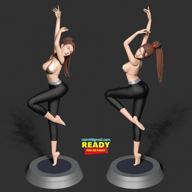 yoga girl 3D 프린트 모델 .c4d .max .obj .3ds .fbx .stl .blend 