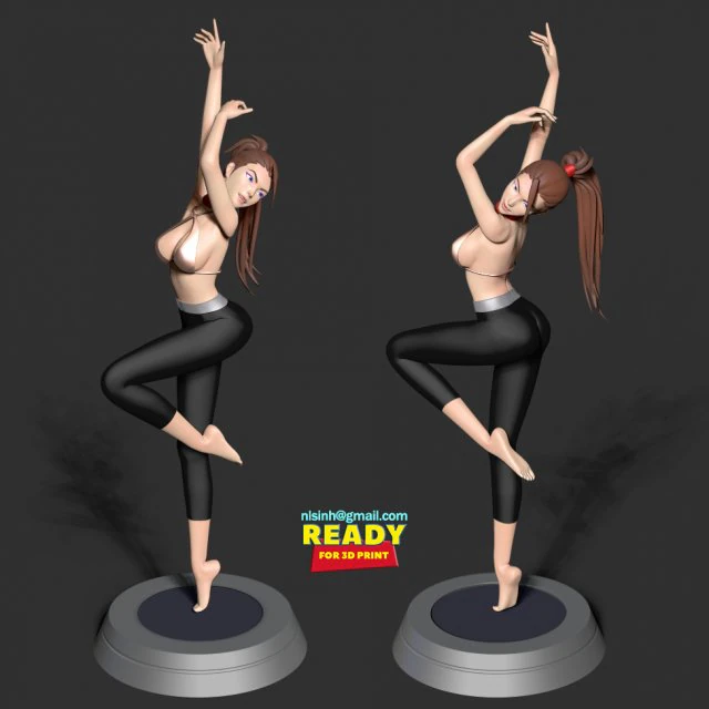 yoga girl 3D Print Model .c4d .max .obj .3ds .fbx .stl .blend