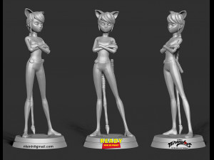 lady noir 3Dプリントモデル