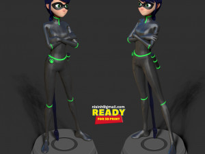 lady noir 3Dプリントモデル