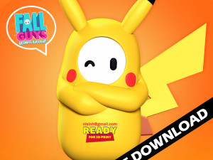 fall guys pikachu 3D Print Model
