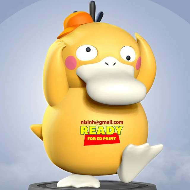 psyduck - pokemon fanart 3D Print Model .c4d .max .obj .3ds .fbx .stl .blend