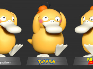 psyduck - pokemon fanart 3Dプリントモデル
