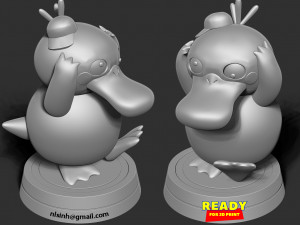 psyduck - pokemon fanart 3Dプリントモデル