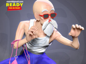 master roshi - ready to fight 3D Print Model
